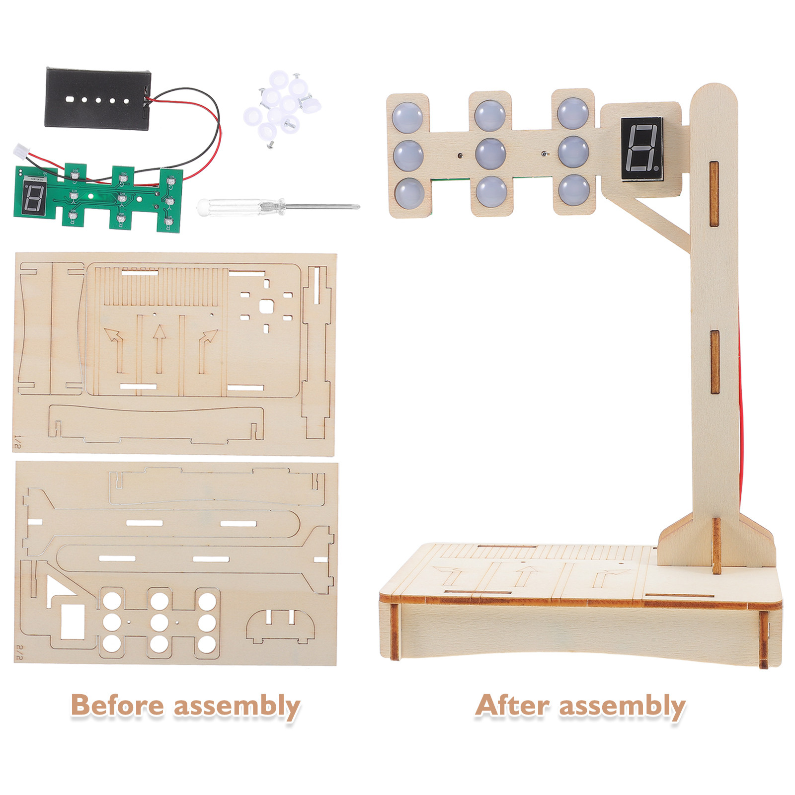 1セットの信号機科学キット。STEM教育教材として、子供向け - Science Kit のレビューと価格