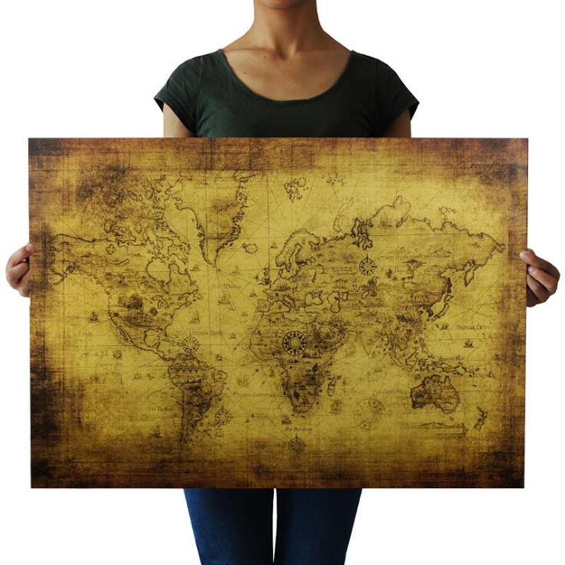 大きなレトロな旧世界地図ポスター,72.5x51.5cm,家 - Star Map Poster のレビューと価格